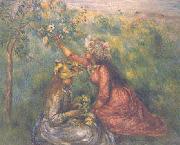 Pierre Renoir Girls Picking Flowers oil painting picture wholesale